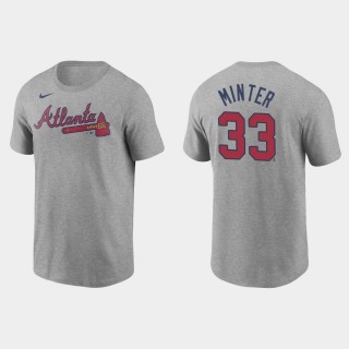 Braves A.J. Minter Name & Number Gray Nike T-Shirt