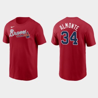 Braves Abraham Almonte Name & Number Red Nike T-Shirt
