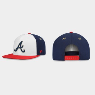 Braves White Red Americana Team Snapback Hat