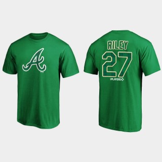 Braves Austin Riley 2021 St. Patrick's Day Green Emerald Plaid T-Shirt