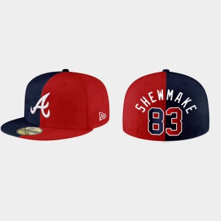 Braden Shewmake Braves Navy Red Split 59FIFTY Fitted Hat