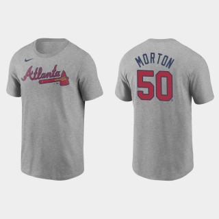 Braves Charlie Morton Name & Number Gray Nike T-Shirt