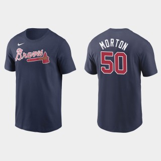 Braves Charlie Morton Name & Number Navy Nike T-Shirt