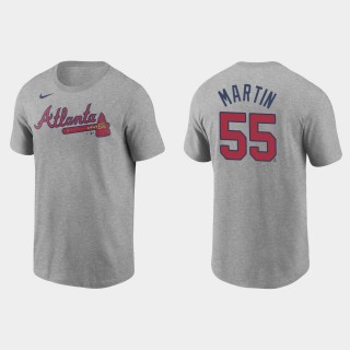 Braves Chris Martin Name & Number Gray Nike T-Shirt