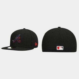 Braves Black Color Dupe 59FIFTY Fitted Hat