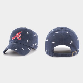 Braves Navy Confetti Clean Up Adjustable Hat