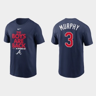 Braves Dale Murphy 2021 Opening Day Navy Phrase T-Shirt
