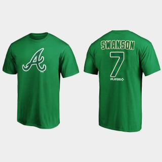 Braves Dansby Swanson 2021 St. Patrick's Day Green Emerald Plaid T-Shirt