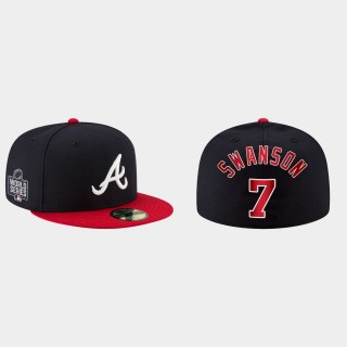 Dansby Swanson Braves Navy 2021 World Series Fitted Hat
