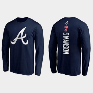 Braves Dansby Swanson Personalized Playmaker Navy T-Shirt