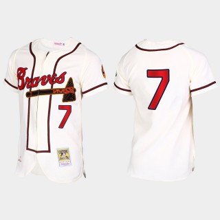 Dansby Swanson Braves Cream Throwback Jersey
