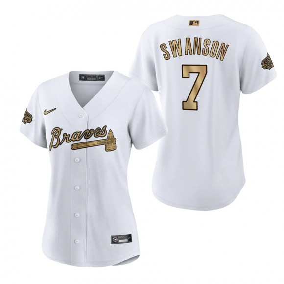 Women's Dansby Swanson Atlanta Braves National League White 2022 MLB All-Star Game Replica Jersey