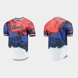 Braves Dip Dye Red Royal Red White And Blue T-Shirt