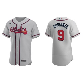 Ehire Adrianza Braves Gray Authentic Road Jersey