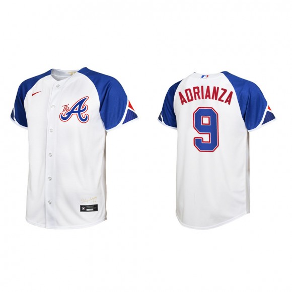 Youth Ehire Adrianza Braves White City Connect Replica Jersey