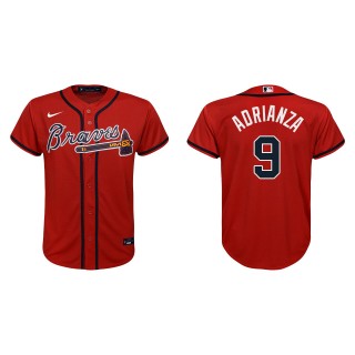 Youth Ehire Adrianza Braves Red Replica Alternate Jersey