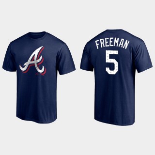 Braves Freddie Freeman 2021 Independence Day Navy T-Shirt