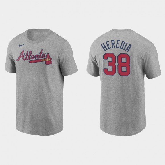 Braves Guillermo Heredia Name & Number Gray Nike T-Shirt