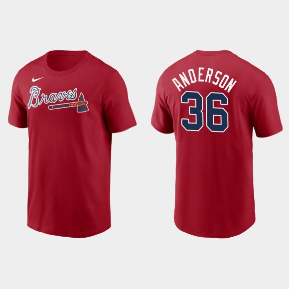 Braves Ian Anderson Name & Number Red Nike T-Shirt