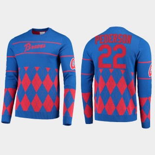 Braves Joc Pederson Royal 2021 Christmas Sweater
