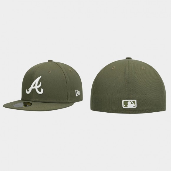 Braves Olive Logo 59FIFTY Fitted Hat