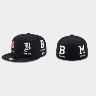 Braves Navy Logo Progression 59FIFTY Fitted Hat