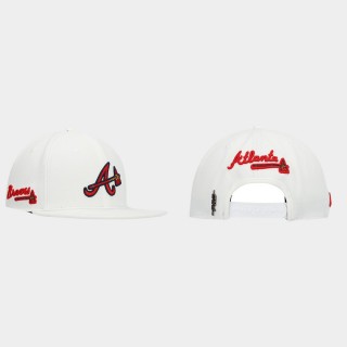 Braves White Logo Snapback Hat