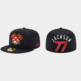Luke Jackson Braves Navy 2021 Clubhouse 59FIFTY Hat