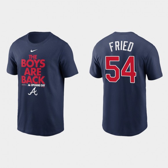 Braves Max Fried 2021 Opening Day Navy Phrase T-Shirt
