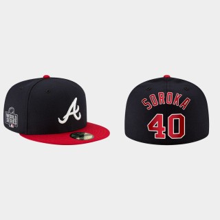 Mike Soroka Braves Navy 2021 World Series Fitted Hat