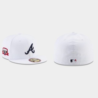 Braves White Optic Stadium Patch 59FIFTY Hat