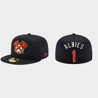 Ozzie Albies Braves Navy 2021 Clubhouse 59FIFTY Hat