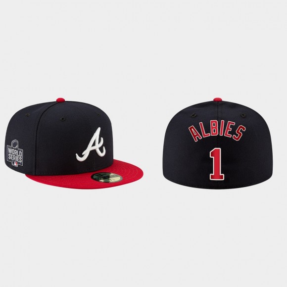 Ozzie Albies Braves Navy 2021 World Series Fitted Hat