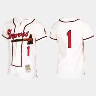 Ozzie Albies Braves Cream Throwback Jersey