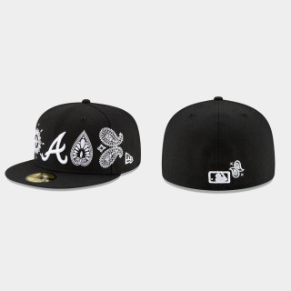 Braves Black Paisley Elements 59FIFTY Fitted Hat