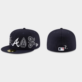 Braves Navy Paisley Elements 59FIFTY Fitted Hat