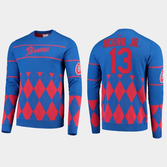 Braves Ronald Acuna Jr. Royal 2021 Christmas Sweater