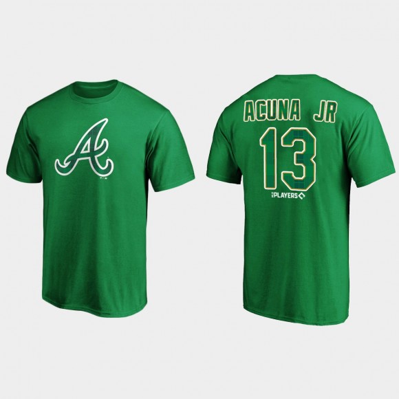 Braves Ronald Acuna Jr. 2021 St. Patrick's Day Green Emerald Plaid T-Shirt