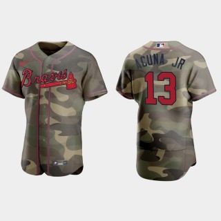 Ronald Acuna Jr. Braves Camo Armed Forces Day Jersey