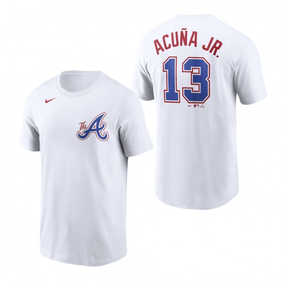 Men's Atlanta Braves Ronald Acuna Jr. White 2023 City Connect Name & Number T-Shirt