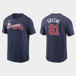 Braves Shane Greene Name & Number Navy Nike T-Shirt