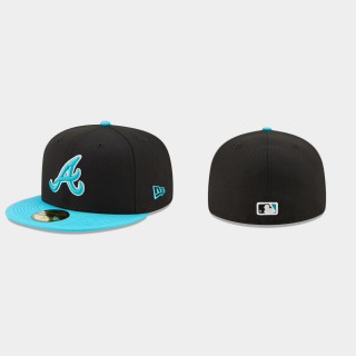 Braves Black Blue Spring Two-Tone 59FIFTY Fitted Hat