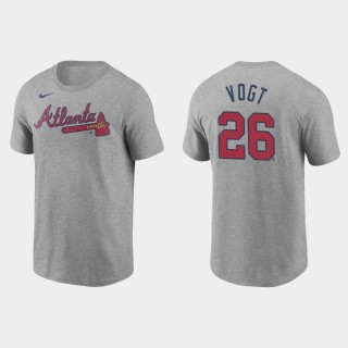 Braves Stephen Vogt Name & Number Gray Nike T-Shirt