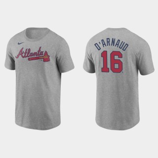 Braves Travis d'Arnaud Name & Number Gray Nike T-Shirt