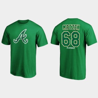 Braves Tyler Matzek 2021 St. Patrick's Day Green Emerald Plaid T-Shirt