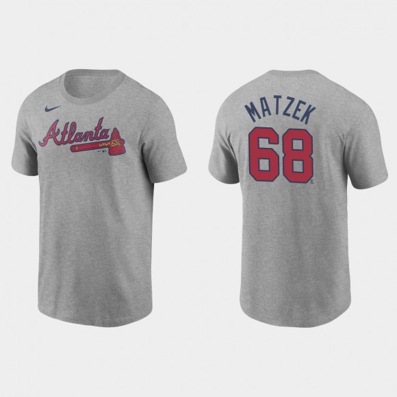 Braves Tyler Matzek Name & Number Gray Nike T-Shirt
