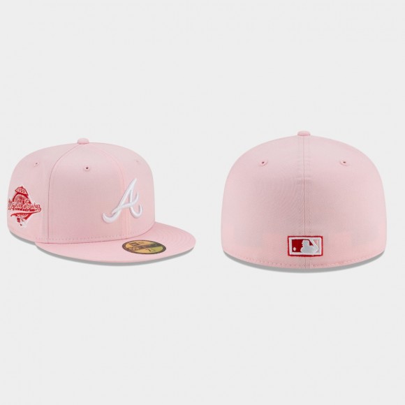 Braves Pink Red Under Visor 59FIFTY Fitted Hat