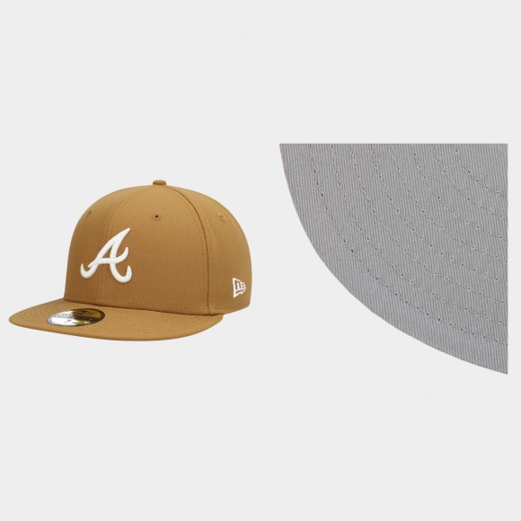 Braves Tan Wheat White 59FIFTY Fitted Hat