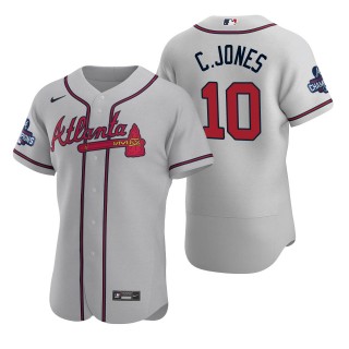 Chipper Jones Atlanta Braves Nike Gray Road 2021 World Series Champions Authentic Jersey
