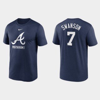 Braves Dansby Swanson 2020 Postseason Navy Authentic Collection T-Shirt